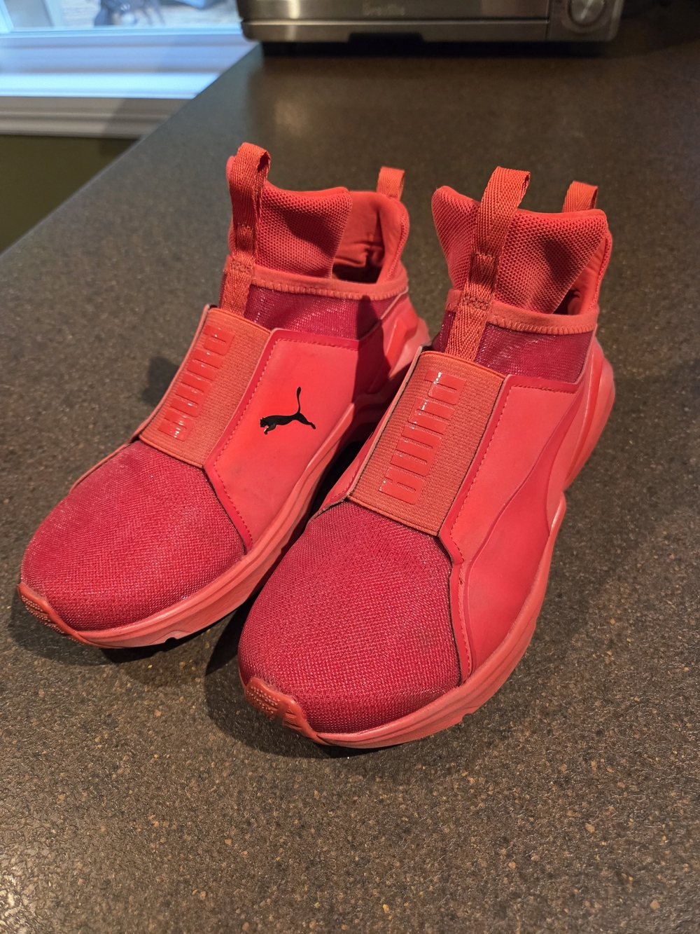 Puma Slip-On Athletic Sneakers in Bright Red